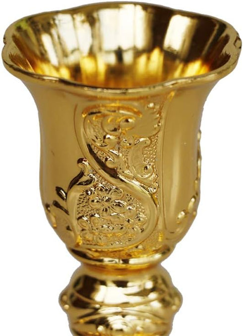 Taper Candle Holders with Deluxe Engraved Design, Set of 2 Premium Candlestick Holders in Gold...
