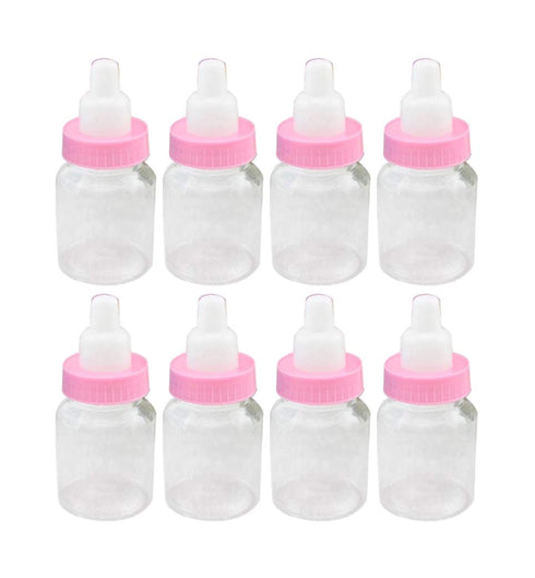 Baby Shower Favor - 36 Pack Pink Mini Milk Bottle Party Favor Gift Bag Boxes 1.5" x 3.5" - Baby Shower Candy Jar....