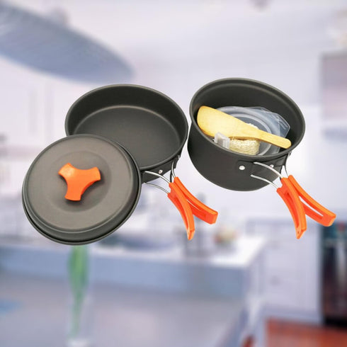 Dinnerware Sets Cookware Set Cookware Set 8 pcs Cookware Cooking Bowl - Wild Pot Pan Camping Barbecue Outdoor Cutlery Person Camping Cooking Set C...