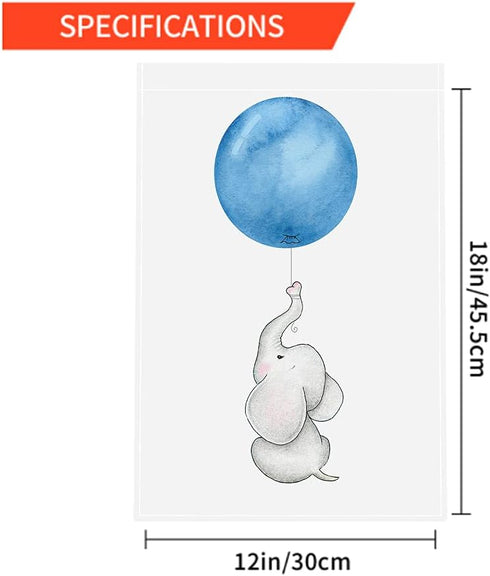 Moslion Elephant Garden Flag Vertical Double Sided Cute Animal Grey Baby Elephants with Blue Balloon House Flags Home Burlap Banners 12.5x18 Inch ...
