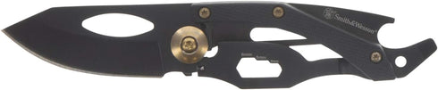 Smith & Wesson Multi-Tool 5.5in Stainless Steel Folding Knife with 2in Drop Point Blade and S.S. Handle for Outdoor, Tactical, Survival and EDC...
