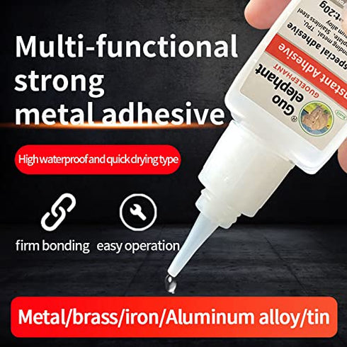 20g Metal glue,glue for metal,for bonding between metal and metal,metal and other material.Instant super glue for metal,stainless steel,DIY craft,...