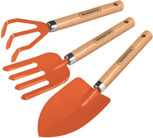 Tramontina 3 Piece Garden Set, Wood Handles, Plastic Packaging...