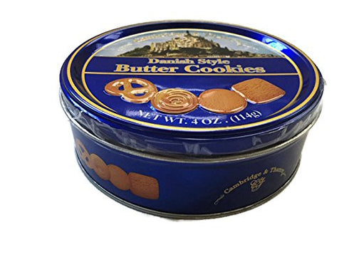 Cambridge & Thames Danish Style Butter Cookies 4 Oz Mini Tin (1 Tin)...