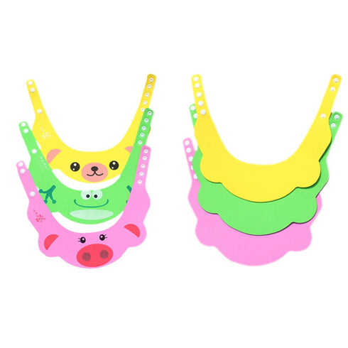 3PCS Baby Shower Bathing Cap Cartoon Frog Pig Bear Shampoo Hat Protection Bathing Visor Cap with Four Gear Adjustments By Rely2016...