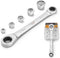 Hoteche 6-in-1 Double Box Ratchet Wrench Set Compact Universal Socket Set Metric 8-19mm, Cr-V Steel, 72-Teeth...