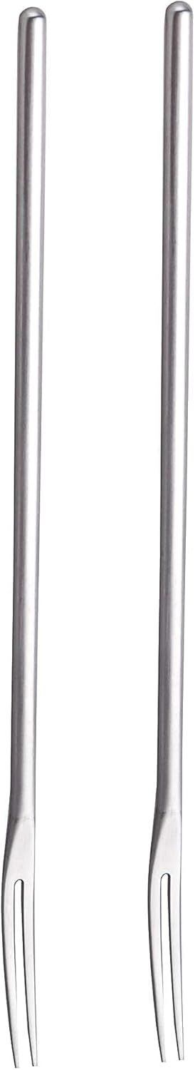 IMEEA Pickle Forks 8.85-Inch Long Handle Olive Fork Picks SUS304 Stainless Steel Pickle Forks for Jar, Set of 2...