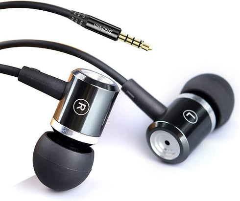 Wired in-Ear Headphones with Mic Volume Control Noise Cancelling Earbuds with Microphone Powerful Bass Earphones 3.5mm Jack for iOS Android Smartp...