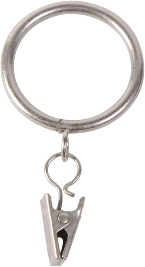 Kenney A58720012 Classic Clip Rings for Rods up to 1-Inch Diameter, Satin Nickel, 7-Pack...