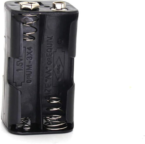 OLIREXD Two Layers 4 X 1.5V (6V) AA Battery Holder Case with 9V I Type Standard Snap Clip Connector Plastic Housing Batteries Cover Leads Wire (3 ...