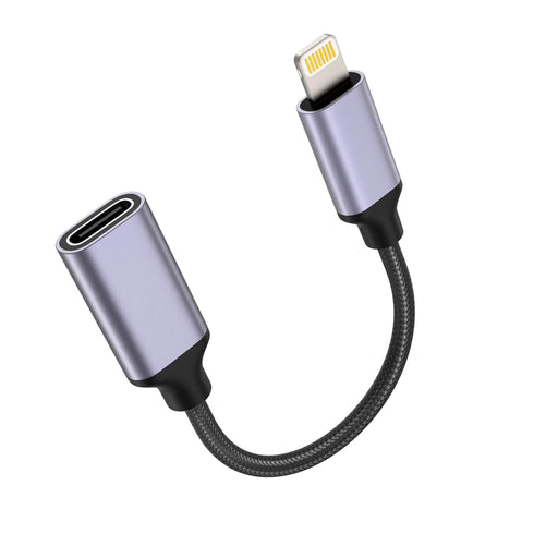 TechMatte USB C to Lightning Cable Adapter, 4 inch 27W PD Fast Charging Compatible with iPhone/iPad/iPod/AirPods, 1 Pack...