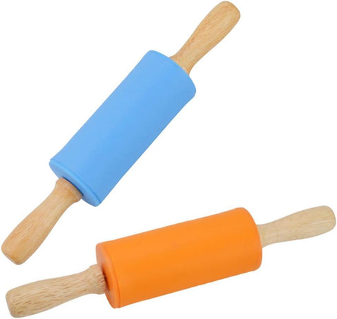 Koogel 9 Inch Mini Rolling Pin, 2 PCS Wooden Handle Rolling Pin for Kids Dough Rollers for Baking Supplies Home Kitchen...