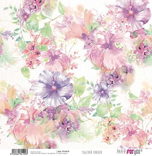 Papers For You - Vellum Scrapbooking Paper Kit | "Together Forever" Collection | Includes 6 Single Sided Vegetable Papers with Different Designs |...