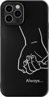 Black Matching Phone Cases compatible with - iPhone 14 Pro Max - 6.7 inch for Couples Holding Hands Cover Cute Always and Forever Shockproof Anniv...