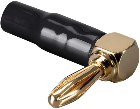 Monoprice 10 Pair Right Angle 24k Gold Plated Banana Speaker Wire Cable Screw Plug Connectors (121915) Black/Red...