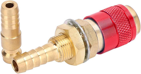8mm Pair of Water Cooled & Gas Adapter Fitting Quick Connector Set for MIG TIG Welder Torch(Red)...
