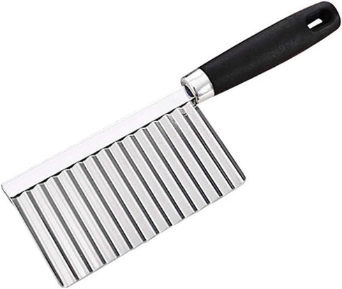 Multifunctional Potato Wavy Edged Knife , Stainless Steel Mezzaluna Chopper salad Rocker Knife Potato Slicer Chopper French Fry Maker Cutter circu...