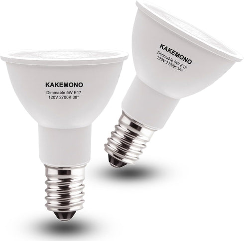 KAKEMONO E17 LED Spotlight Bulb Dimmable 40W Halogen Replacement E17 Intermediate Base Type 5W R14 Reflector Light Bulb for Desk Reading Cabinet L...