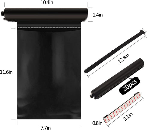 Aurora Multi-Purpose Trash Bag - Self-Adhesive Bag and Holder- 2 disposable Trash Bag Rolls, Aluminum Dispenser, Headrest attachment Strap (for ca...