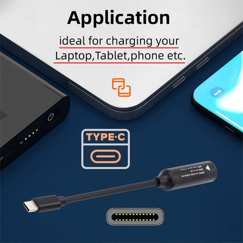 cablecc 7.4x5.0mm Input DC Jack to USB-C Type-C Power Plug Charge Cable for PD 9V 15V 20V 65W Laptop Phone...