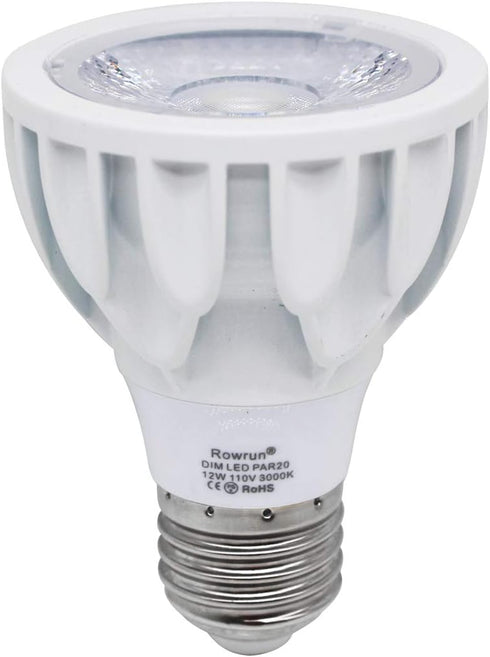 PAR20 12W Narrow Flood Light Bulb E26 Dimmable LED Bulb Spotlight Beam Angle 24 Degree 100W Halogen Warm White 3000K 2-Pack...