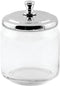 iDesign York Bathroom Vanity Glass Apothecary Jar for Cotton Balls, Swabs, Cosmetic Pads - Clear/Polished Lid,Small...