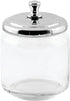 iDesign York Bathroom Vanity Glass Apothecary Jar for Cotton Balls, Swabs, Cosmetic Pads - Clear/Polished Lid,Small...