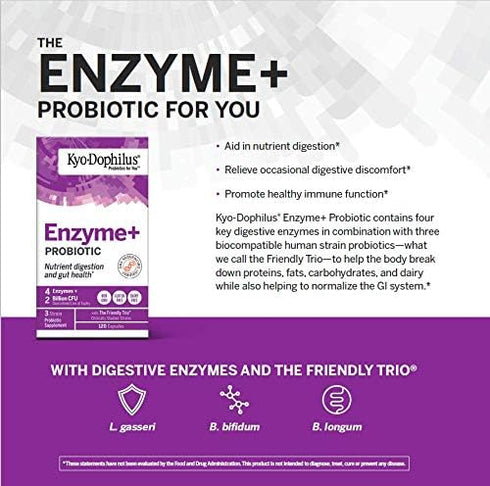 Kyo-Dophilus Probiotic Plus Enzymes, 120 Capsules...