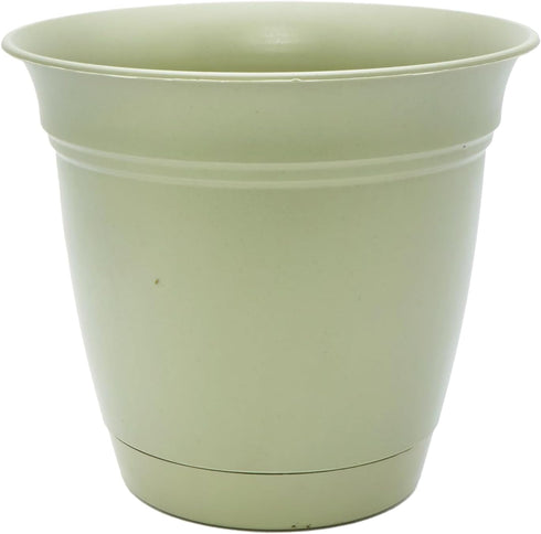 The HC Companies 8 Inch Eclipse Round Planter with Saucer - Indoor Outdoor Plant Pot for Flowers, Vegetables, and Herbs, Seafoam...