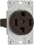 EATON 1257-SP Flush Mount Dryer Power Receptacle, 3P, 4-Wire, 30A, 125/250V, Black