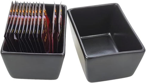 Sizikato Matte Black Porcelain Sugar Packet Holder Tea Bag Bowl, 5 Oz...