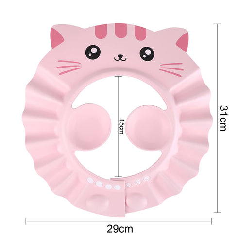 ITODA Baby Bath Shampoo Cap with Ear Protection Safe Bathing Visor Hat Soft Shower Wash Hair Adjustable Portable Shield for Children Kids...