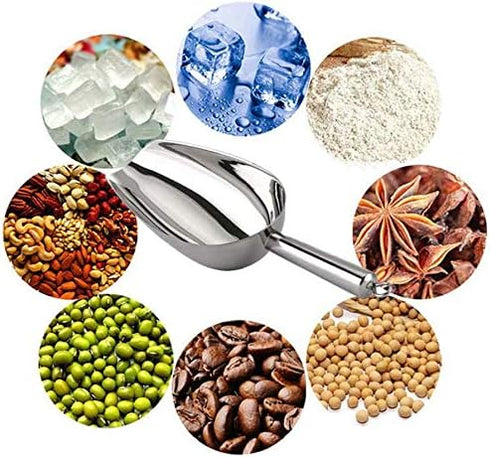 Ice Scoop 8oz, 9.9 Inch Small Stainless Steel Metal Food Scoops for Kitchen Bar Party Wedding, Superb mirror polish surface, Heavy Duty & Anti Rus...