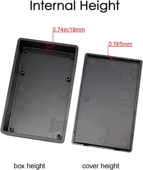 LeMotech Project Box, 5 Pieces ABS Electrical Box Small Junction Box for Electronics PCB Case,Electronic Hobby Box Black, Outside Size 3.62 x 2.28...