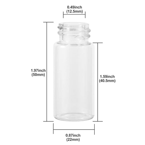 10ml Clear Glass Vials with Screw Caps and Plastic Stoppers, Small Liquid Sample Vial, Leak-Proof Vial, 25PCS...