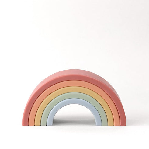 Itzy Ritzy Rainbow Stacker Toy - includes 5 Arches for Stacking; Helps Develop Hand-Eye Coordination; Rainbow...