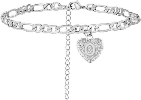 choice of all Silver Ankle Bracelet for Women Initial Anklet Figaro Cuban Link Bracelet with Initials Anklets Bracelets for Girls Beach Jewelry...