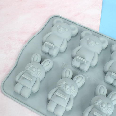 Candy Animal Silicone Mold Rabbit Bear Shape Chocolate Soap Cake Decorating DIY Kitchenware Bakeware Ice Mold Baking Tools (Rabbit Bear R_7.92 X7 ...