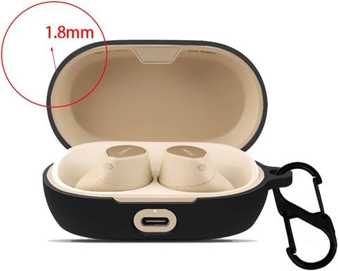 LEFXMOPHY Protective Case Cover Compatible with Jabra Elite 7 Pro Black Silicone Protective Protector Skin with Clip...