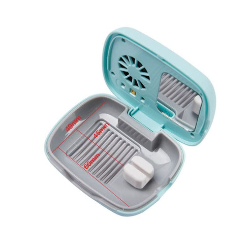 Rechargeable Mini UV Toothbrush Sterilizer Cover with Fan and USB Cord for Travel or Home, Long Battery Life and Improved Case Ventilation (Blue)...