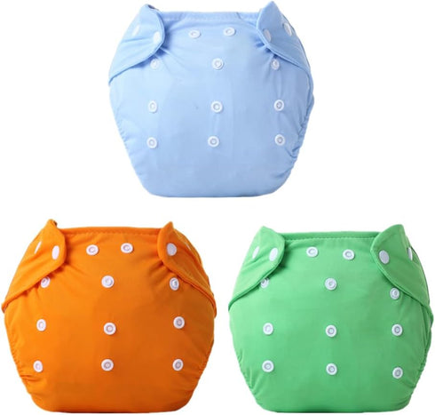Reborn Baby Dolls Diapers for 17-22 Inch Newborn Baby Doll Diapers Reusable Adjustable Buttons 3-Piece Outfit Accessories...