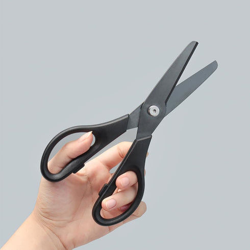 All Purpose Ceramic Scissors 8" Black Straight Shears Non-Sticking Sharp Blade Comfort ABS Grip Blunt Tip Safety Cutting Tool for Office School Cr...