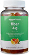 Amazon Basics (previously Solimo) Fiber 4g Gummy - Digestive Health, Supports Regularity, Orange, Lemon & Strawberry, 90 Gummies (2 per Serving)...