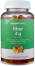 Amazon Basics (previously Solimo) Fiber 4g Gummy - Digestive Health, Supports Regularity, Orange, Lemon & Strawberry, 90 Gummies (2 per Serving)...