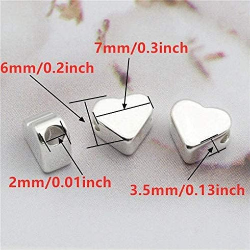 200 Pcs Heart Shape Spacer Beads Small Hole Metal Spacer Beads for Making Bracelet Necklace Earring Accessories DIY Handmade Craft (100 Gold+100 S...