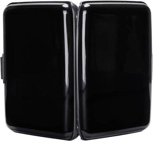 ELFISH Mini RFID Aluminum Wallet Credit Cards Holder Business Card Case Metal ID Case for Men Women (Black)...