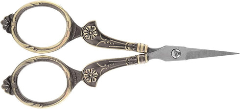 Scissors,Mini Vintage Stainless Steel Sewing Scissors Classical Cutting Embroidery Crafts Tool(Figure 8 cut bronze)...