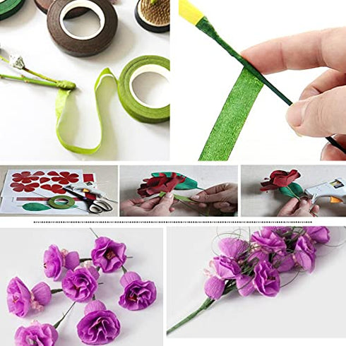 Pack of 50, Diameter 2mm Dark Green Paper Wrapped Floral stem Wire 16 Inch Floral Stem Wire - DIY Bouquet Stem Wrapping and Crafts...