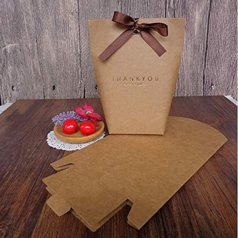 9 PCS Thank You Gift Wrap Boxes Packing Bags(9 Brown), Minimalist Gift Boxes Easter, Decorative Presents Box Bundle for Packing Candy/Tie...