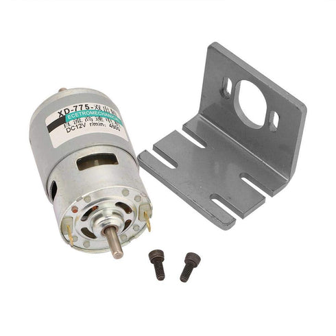 DC24V 12V 775 Motor 50W High Power Large Torque Double-Shaft Output Dc Motor Electric Drill Chuck Motor(12V4500RPM with Bracket)......